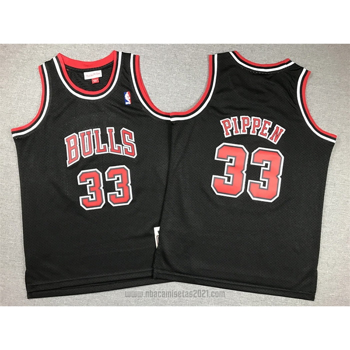 Camiseta Nino Chicago Bulls Scottie Pippen #33 Mitchell & Ness 1997-98 Negro